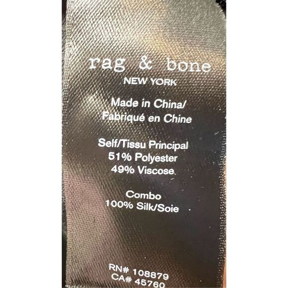 Rag & Bone Hugo 100.% Silk Skirt in Black NWT Size 10 - Picture 9 of 9